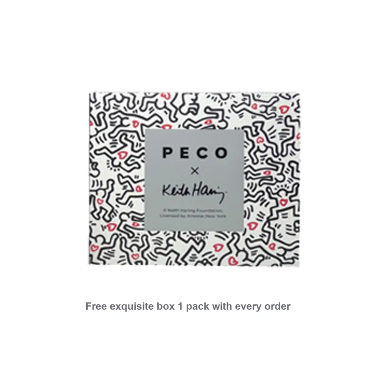 PECO 952Keith Haring Artist Collaboration Cow Leather Shoulder Bag Tote Regular Large Size Unisex Black/White-1