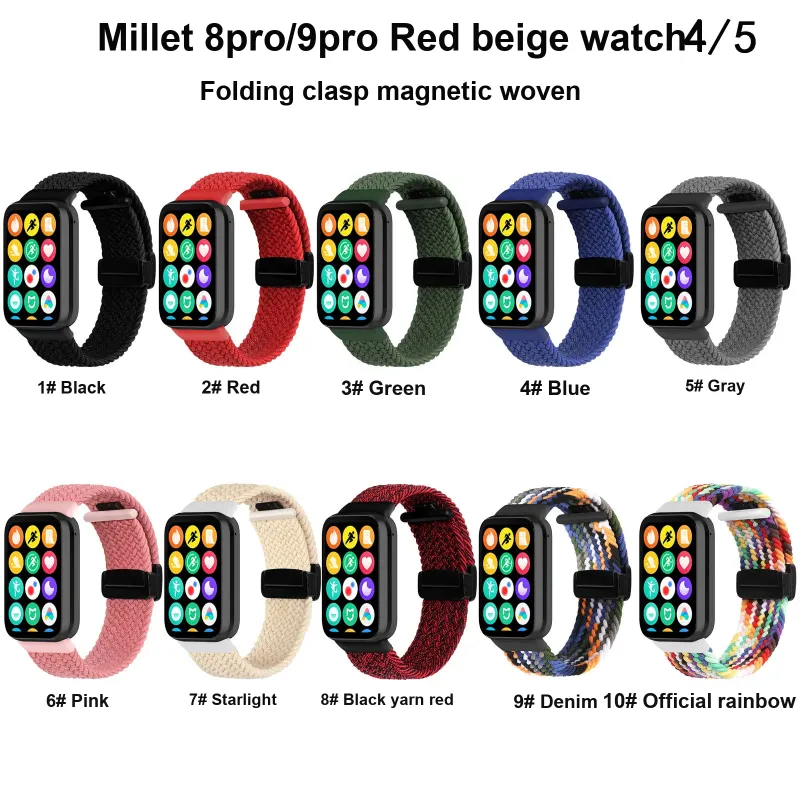 MUZHITIANKONG Compatibility Millet 9/8pro Smart Bracelet Xiaomi Compatibility Watch Band 205mm Nylon Material-3