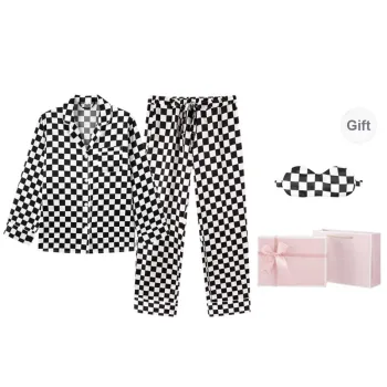 FREELASS Pajama Gift Box Women's Black White Plaid