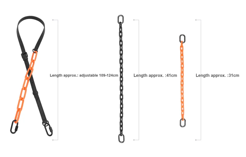 GUYI Acrylic Bag Strap Unisex Orange/Black-28