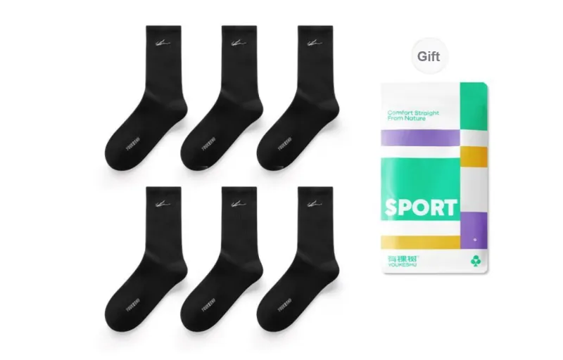 YOUKESHU Mid Calf Socks Unisex Shopping Bag Combo Set-60