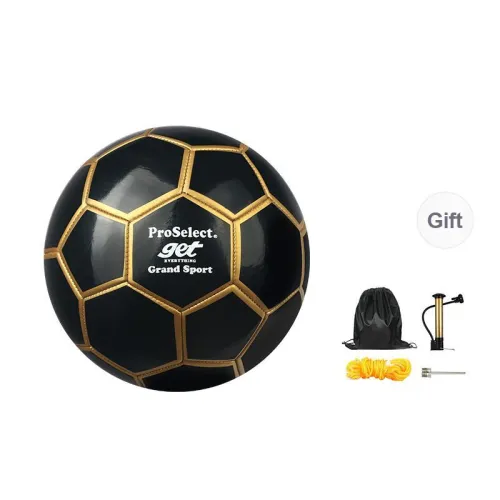 ProSelect Size 5 Soccer PVC Machine Stitched Soccer Ball Unisex Black Gold