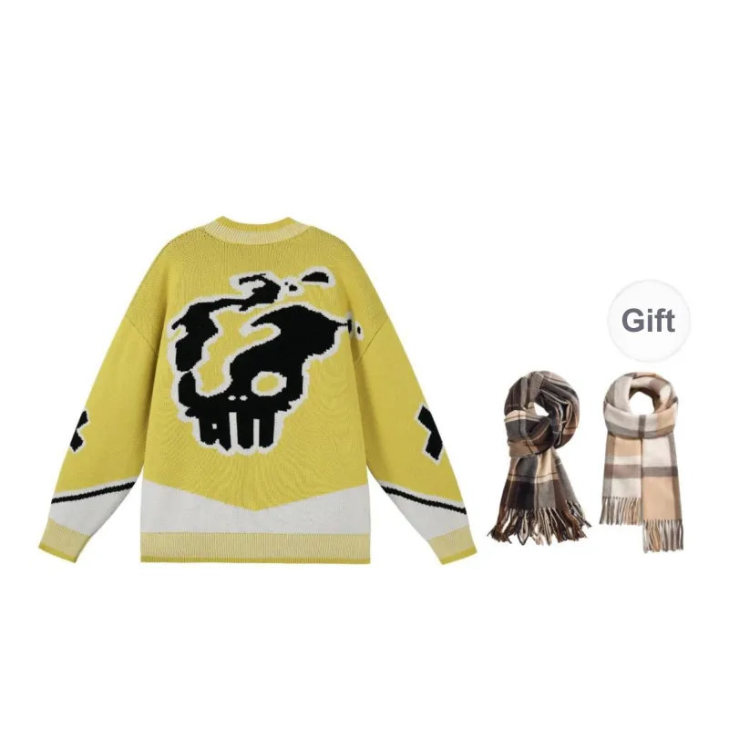 *EVAE+MOB Skull Series Sweater Unisex-11