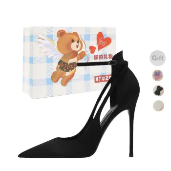 NTOZE Slim Heel High Heels Women's Black