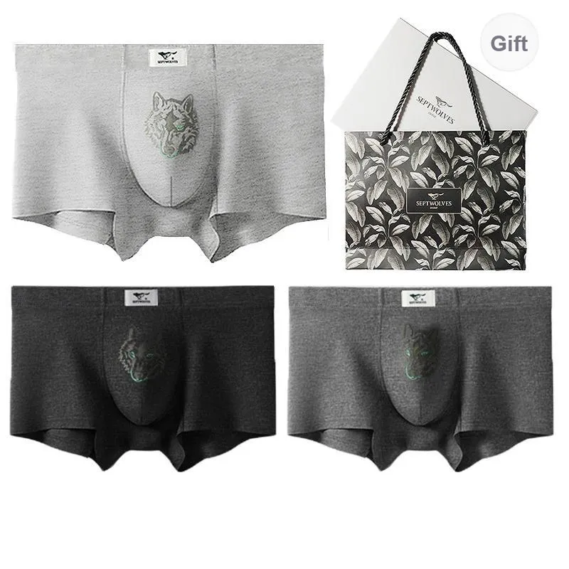 SEPTWOLVES Underwear Gift Box Men's 3 Pack Gift Box Set+Shopping Bag-16