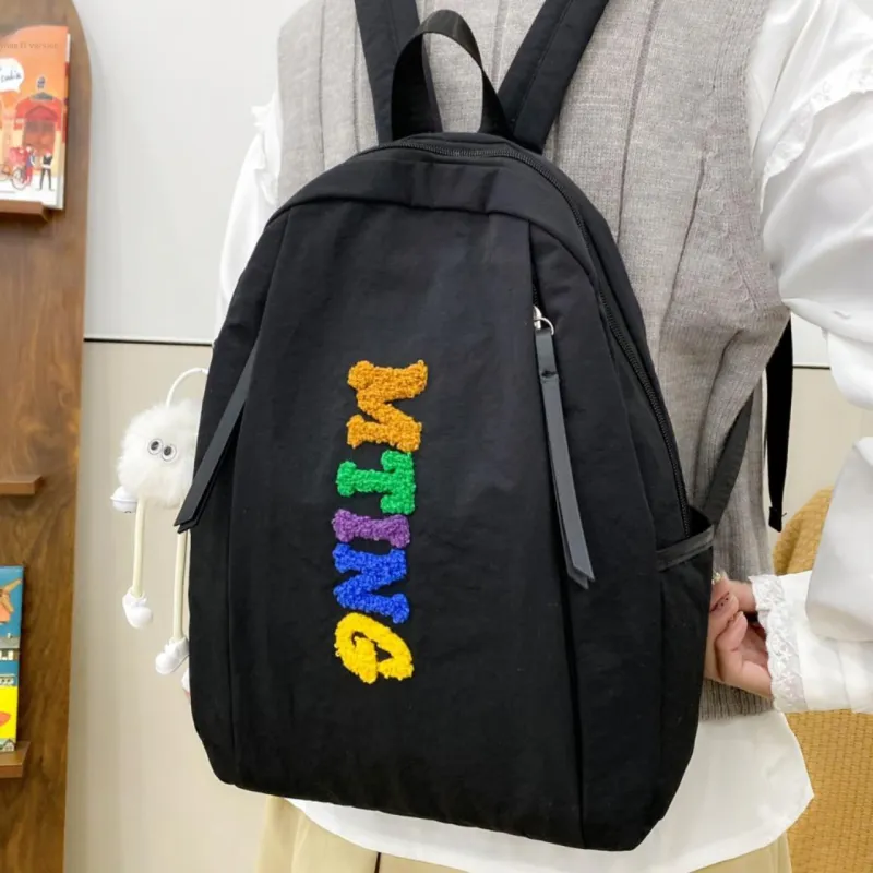 MOK Nylon Backpack Unisex Ecru/Black/Yellow/Khaki/Neon Green-6
