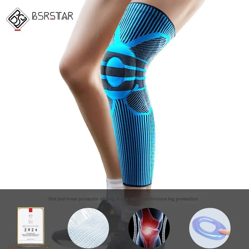BESTRAY Extended Length Knee Protector Leg Warmer With Non Slip Knee Joint Protection Running Unisex-3