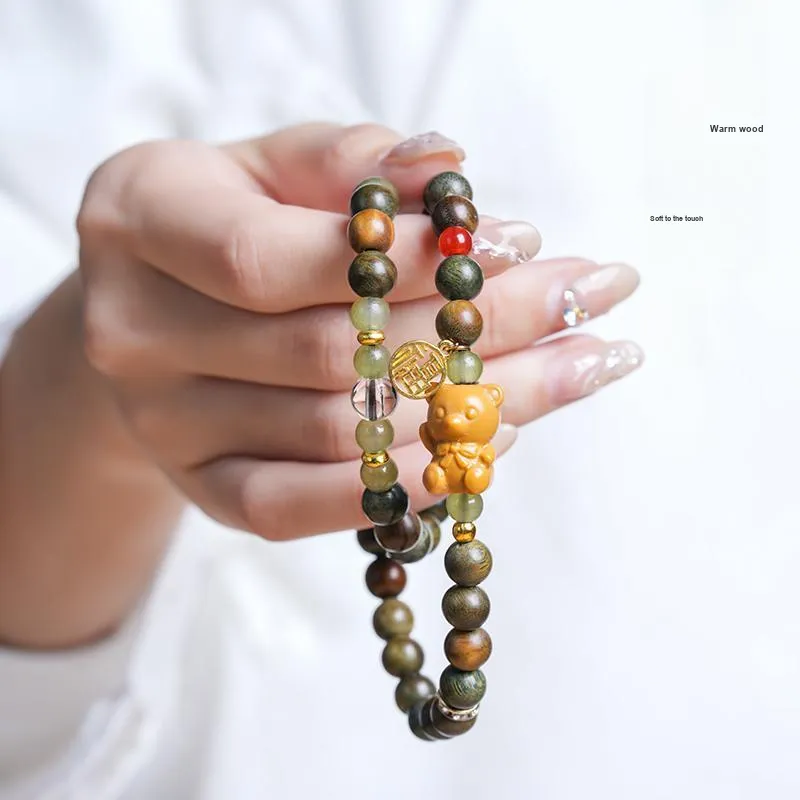 GUMUJIANG Green Sandalwood Bracelets Unisex-3