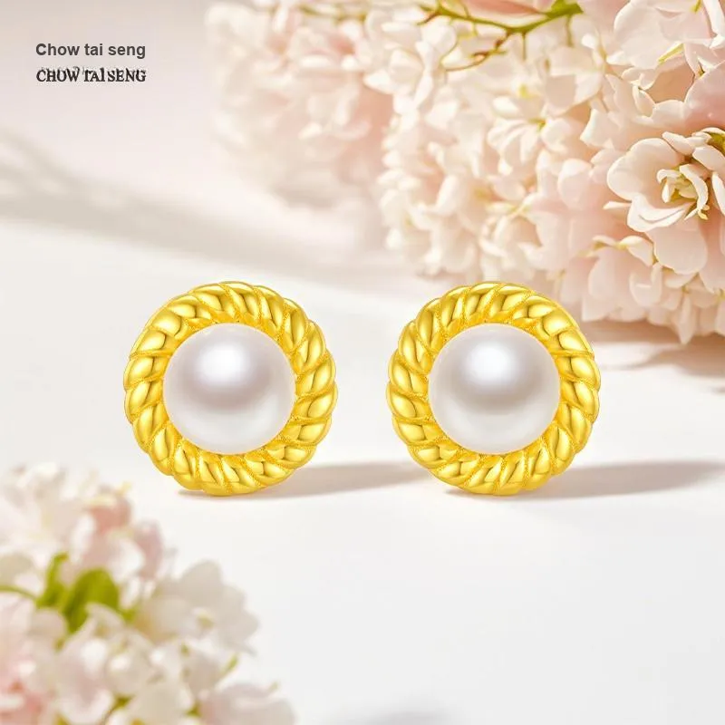 CHOW TAI SENG Pearl Stud Earrings Women's-2