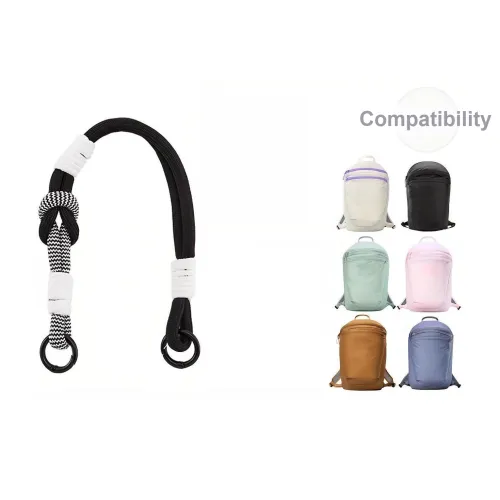 Сумка с ремнем из нейлона женская черно-белая