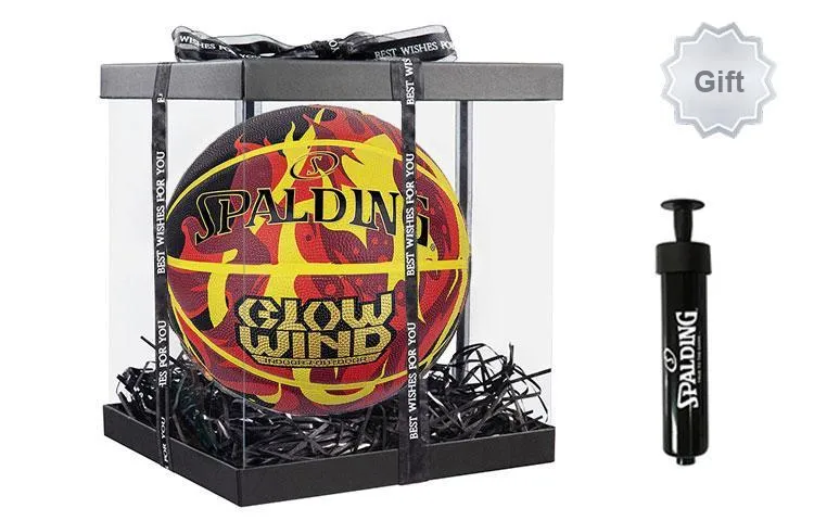 SPALDING Cyclone Series Rubber Basketball Red Yellow Black Size 7 Training Unisex-6