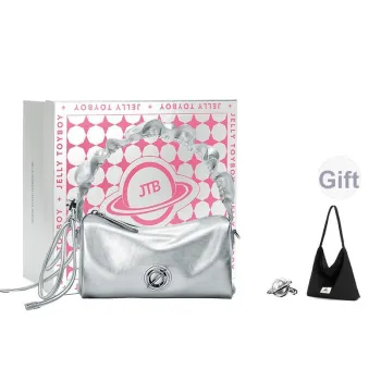 JELLYTOYBOY Cow Leather Cloud Cluster Lunch Box Bag Crossbody Bag, Handbag Regular Women's Silver/Pink