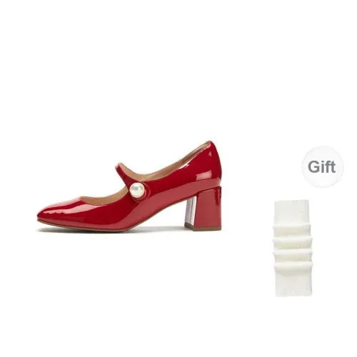 TOOMANYSHOES Hazelnut Cake Block Heel Mary Jane Shoes 5.5cm Women's