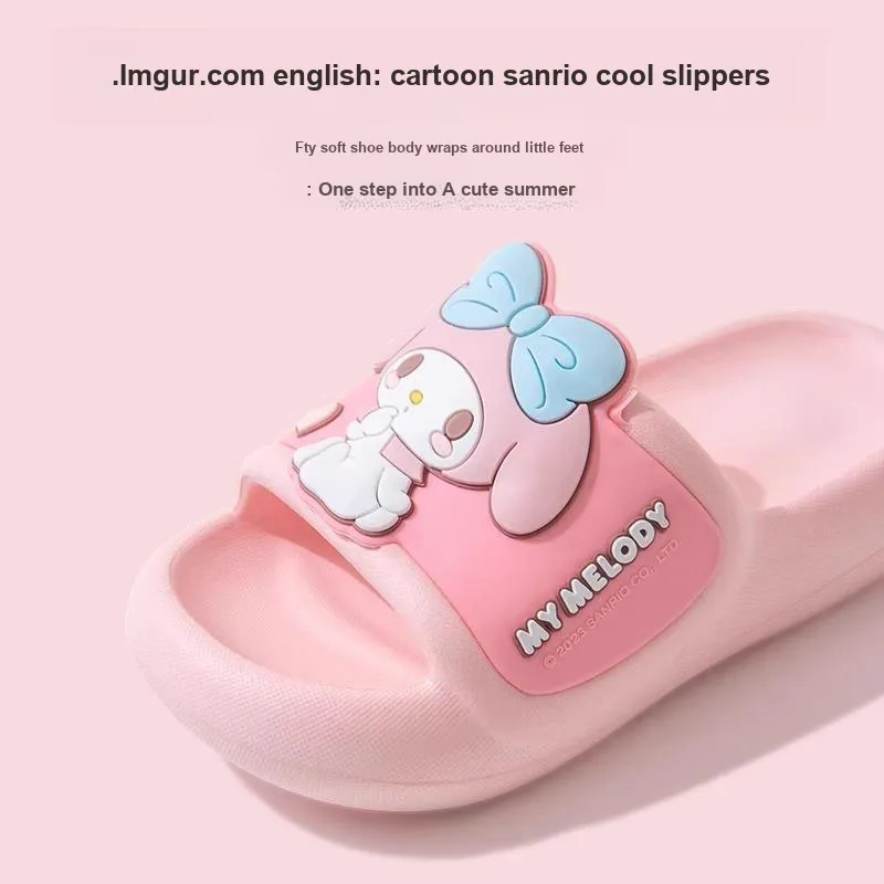 Sanrio x HelloKitty My Melody Cinnamoroll Summer Slippers For Women's-3