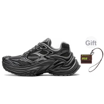 OGR Cushioning, Breathable, Height Increasing Low Top Casual Running Shoes Unisex Black OG BLACK