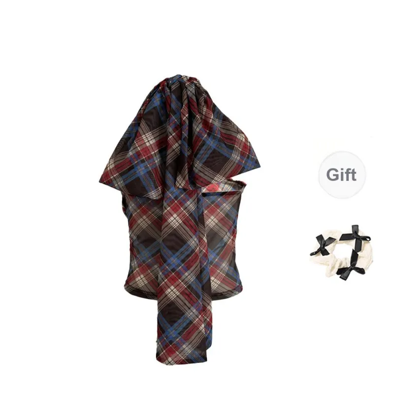TORIGHT Camisole Women's Plaid+Bowknot Hair Tie Comes With-1
