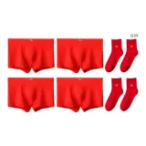 [4 Pack]4 Red Socks+2 Pack Red Socks