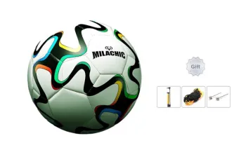MILACHIC Size 5 Ball Soccer PU Machine Stitched Soccer Ball Unisex White Dazzling Color