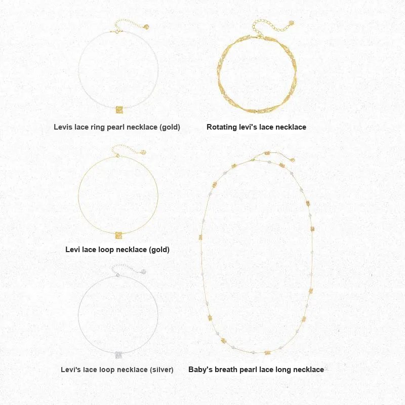 OOAK Levis Lace Collection 18K Gold Plated Pearl Necklace, Box Women's-4