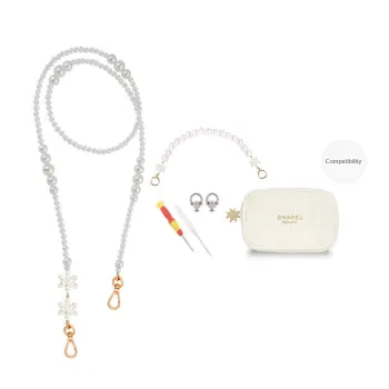Faux Pearl Bag Shoulder Strap Women's White
