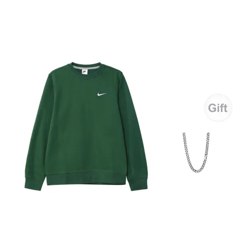 Nike Sweatshirts Unisex Green+Free Necklace