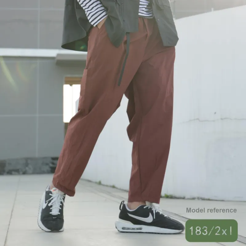 Ricky Tenko Casual Pants Unisex Brick Red-2