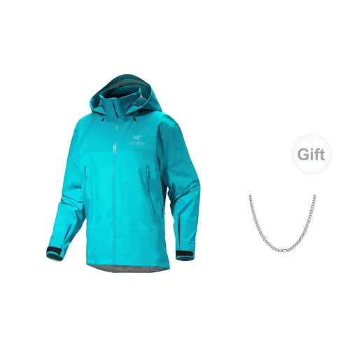 Arcteryx Beta Series Windbreaker Jackets Men Lipstick Carp Blue With Free Necklace