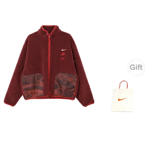 Nike Velvet Jackets Men Queue Red+Gift Bag