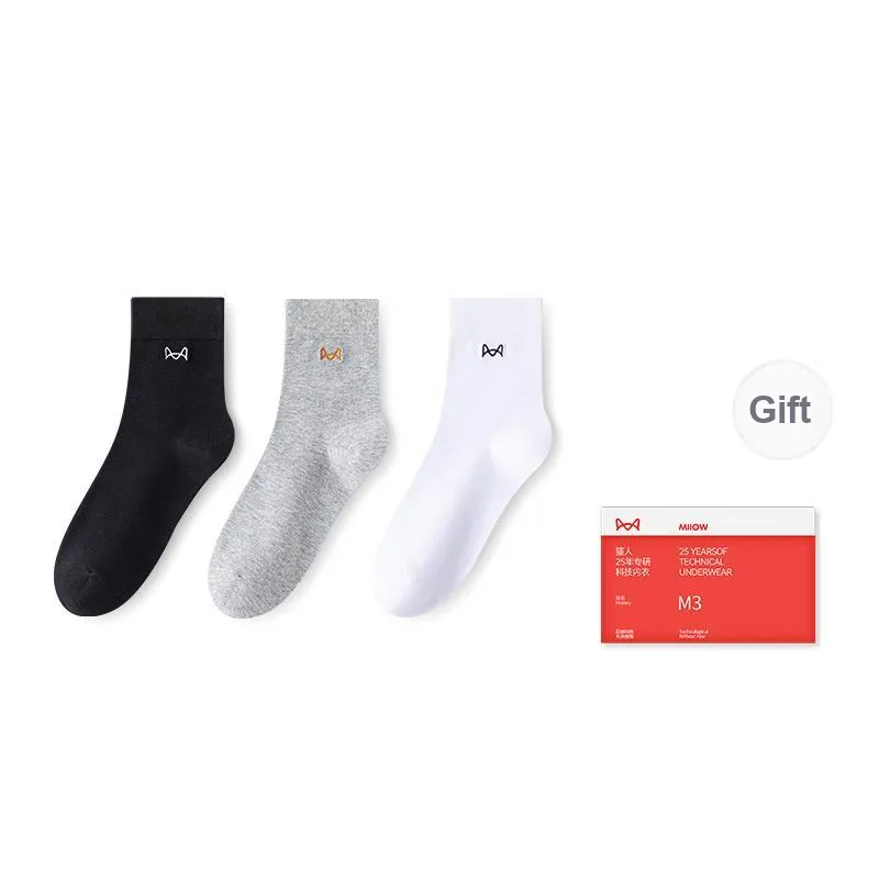 MIIOW Mid Calf Socks Men's Shopping Bag 3 Pack-7