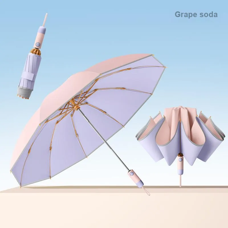 Imono Lightweight, Sun Protection, Compact, Stylish, Reinforced Thickened Folding Umbrella-12