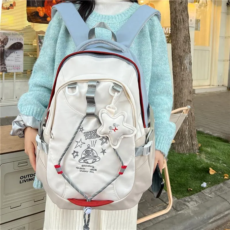 KAMLUI Nylon Fabric Backpack Unisex Multicolor-16