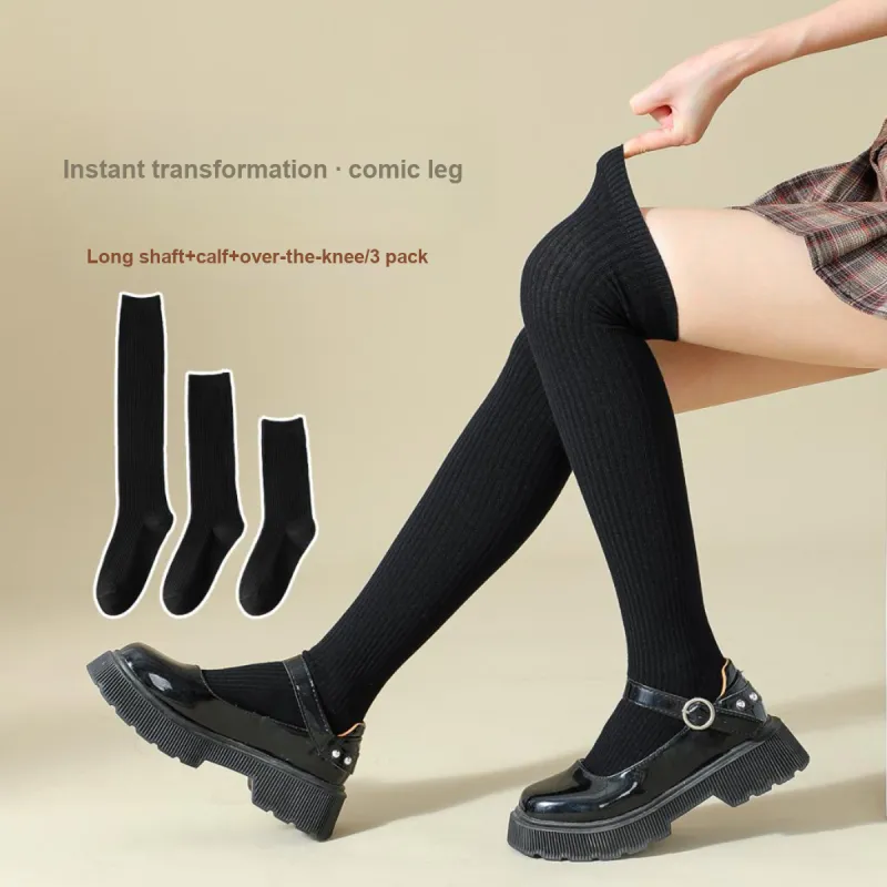 JUNEROSE Socks Sets Women's 3 Pack Black-1