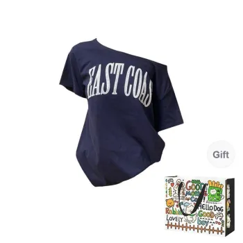 OURUOKE T Shirts Women's Navy Blue Shopping Bag