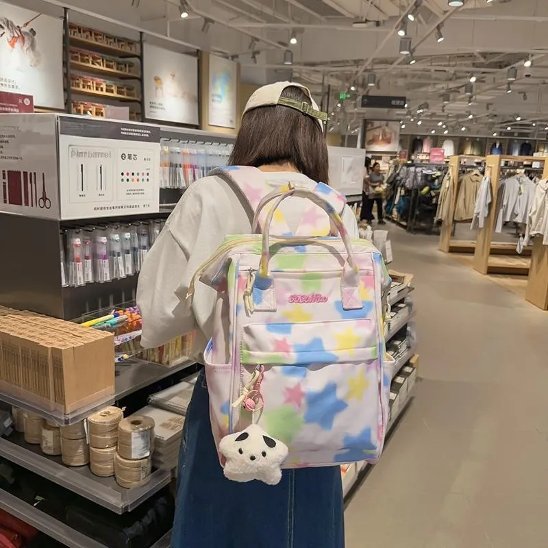 Debecca Nylon Backpack Regular Women's White/Pink/Yellow-6