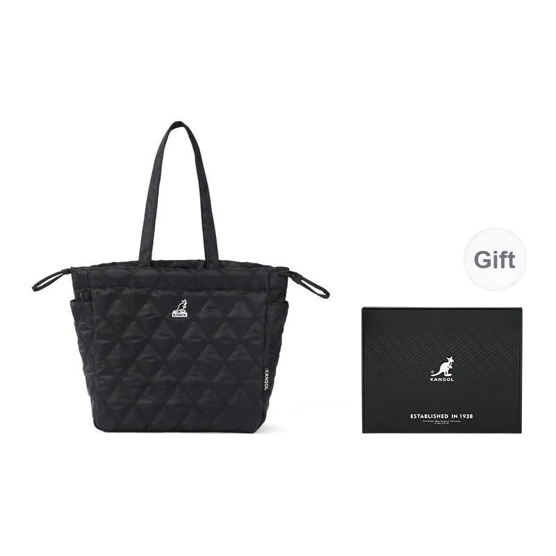 KANGOL Fabric Warm Tote Bag, Shopping Bag, Handbag, Shoulder Bag Unisex Khaki/Black-8