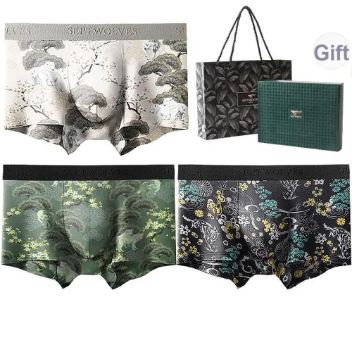 SEPTWOLVES Мужское нижнее белье 3 штуки набор в подарочной коробке + сумка для покупок