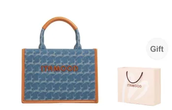 Miao Di Fabric Portable Handheld Shoulder Bag Crossbody Bag Small Size Women's Denim Blue