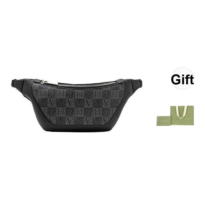 VANESSA HOGAN Монограмма Коровья кожа Сумка на плечо Сумка через плечо Средний Мужской Черный