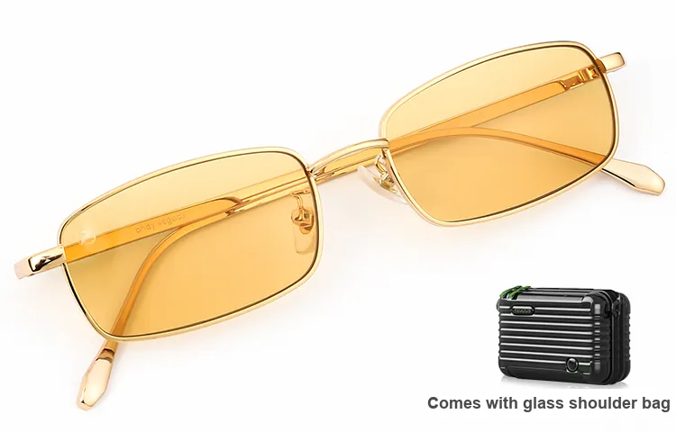 VEGOOS Stainless Steel Rectangular Sunglasses Unisex-4