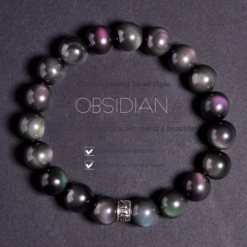 Lingfei Obsidian Jade Bracelets Unisex-2