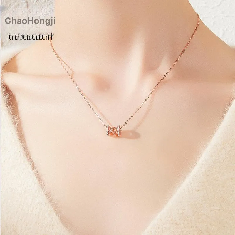 CHAOHONGJI 925 Sterling Silver Necklaces Women's-7