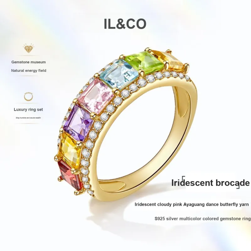 IL&CO. Natural Colored Gemstones Rings Women's-1