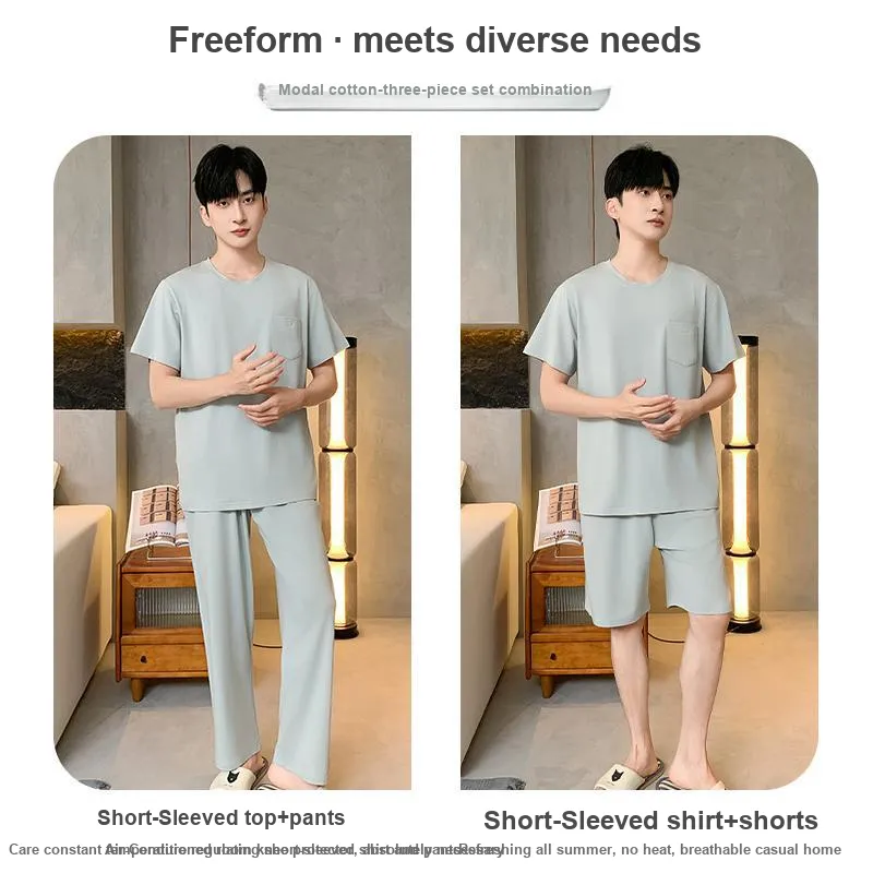 WOLFSFUL Pajama Set Men's Silver Gray-3
