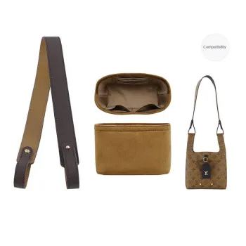GUYI Nylon Shoulder Strap Liner Medium Bag Lining Bag Accessory Women's Brown