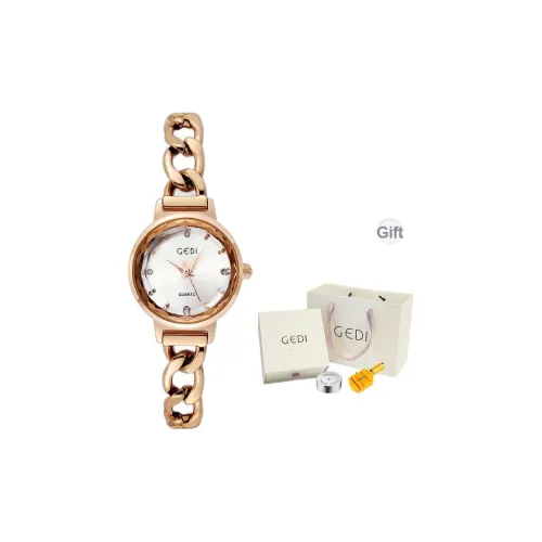 GEDI Кварцевый механизм сплав ремешок женские часы золотой циферблат