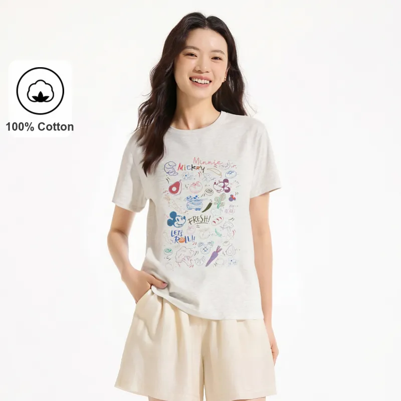 Hotwind Mickey Family Series T Shirt Women's 60 Light Gray-1