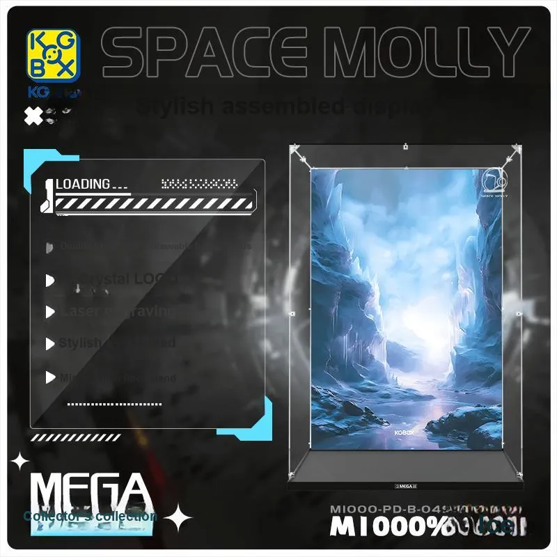 KGBOX Pop Mart Angry Bear Glacier MOLLY 400% 1000% Acrylic Figure Storage Display Case Model Accessories-31