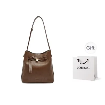 JONBAG Synthetic Leather Shoulder Bag Medium Size Women's Cocoa Brown