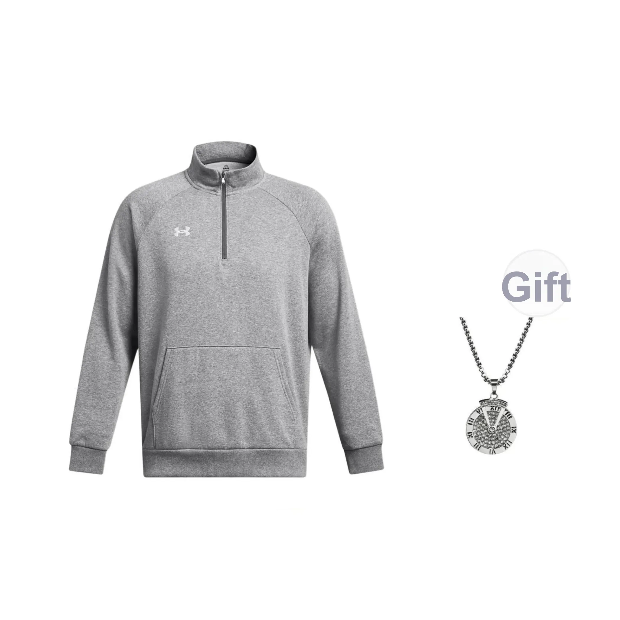 Under Armour UA Rival Толстовка Мужская Серого цвета с ожерельем