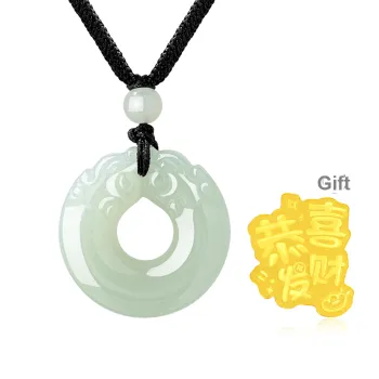 Lao Feng Xiang Hetian Jade Necklaces Green Jade Women's